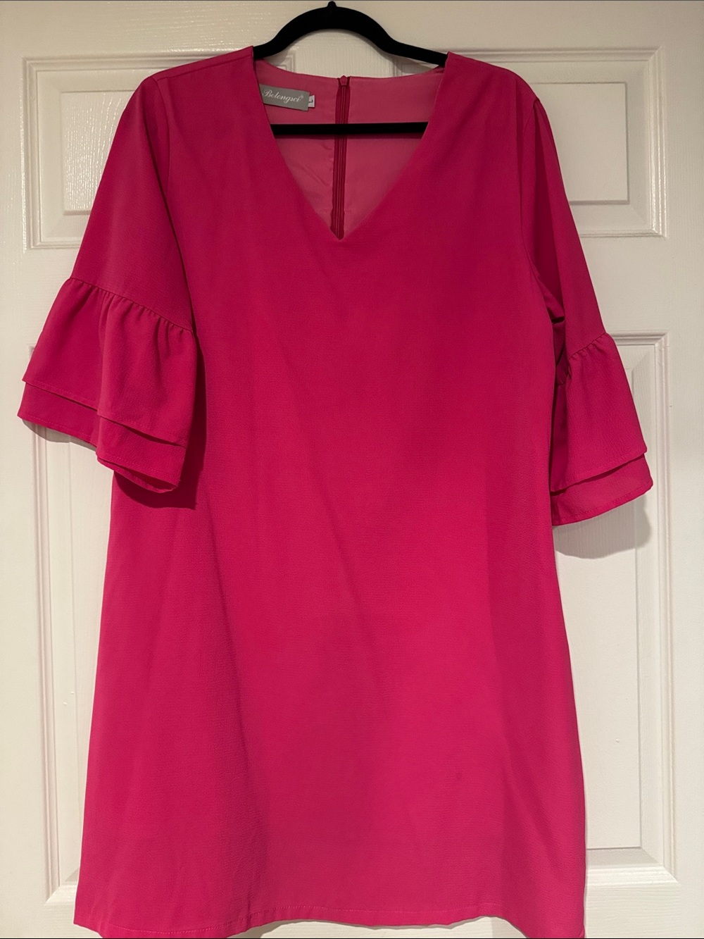 Fuchsia Ruffle Sleeve Mini Dress – Blanquita